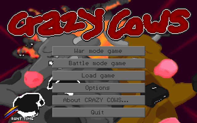 Title screen of Crazy Cows