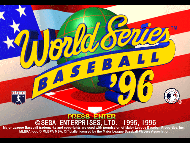 Title screen of World Series Baseball '96