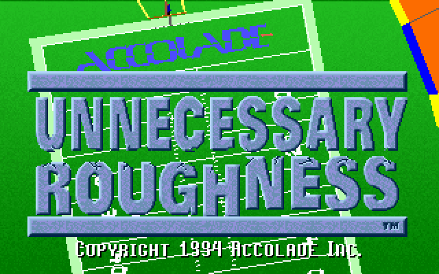 Title screen of Unnecessary Roughness '95