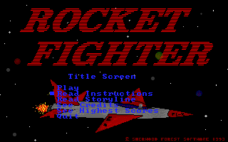 Title screen of Rocket Fighter