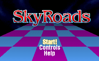 Title screen of SkyRoads