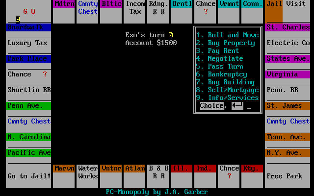 Gameplay of PC-Monopoly