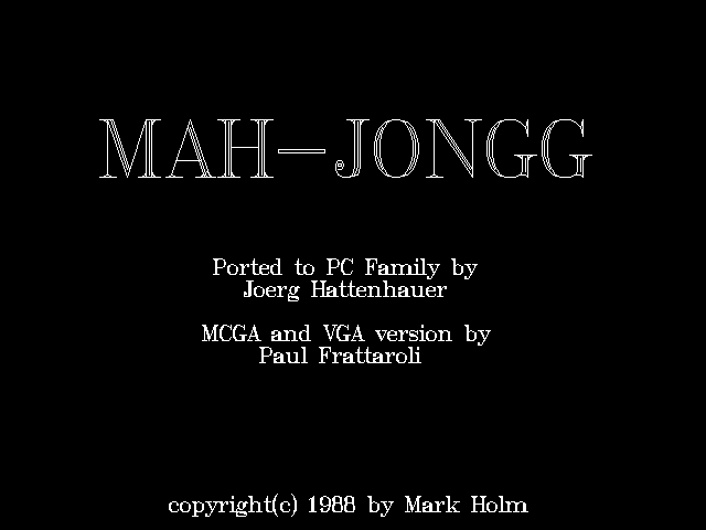 Title screen of Mahjongg