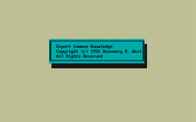 Title screen of Expert Common Knowledge