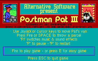 Title screen of Postman Pat 3: To the Rescue