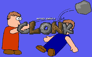 Title screen of Clonk