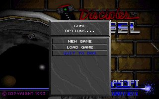 Title screen of Disciples of Steel