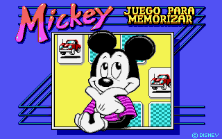 Title screen of Mickey's Memory Challenge