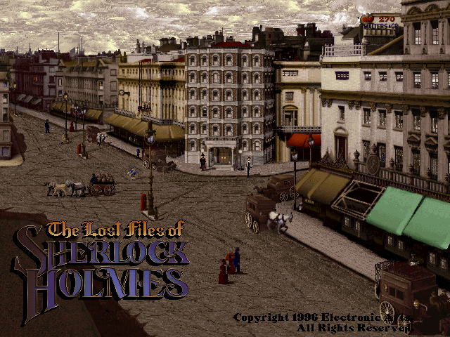 Title screen of The Lost Files of Sherlock Holmes: The Case of the Rose Tattoo