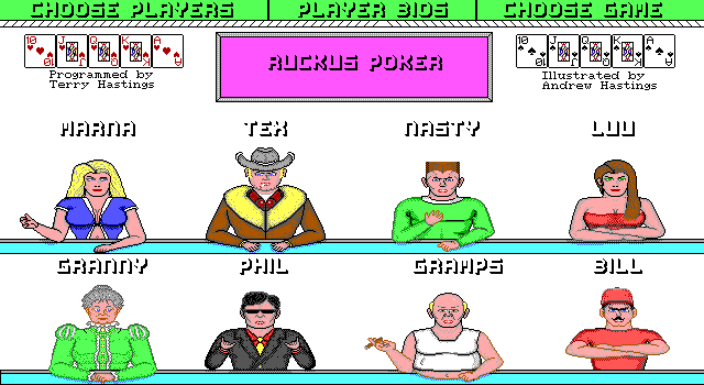 Title screen of Ruckus Poker