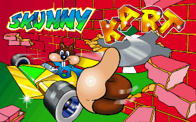Title screen of Skunny Kart