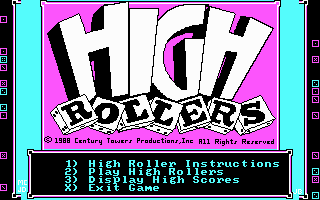 Title screen of High Rollers
