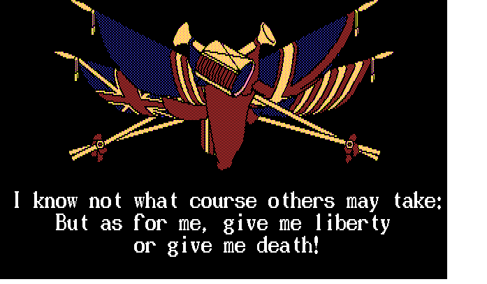 Title screen of Liberty or Death
