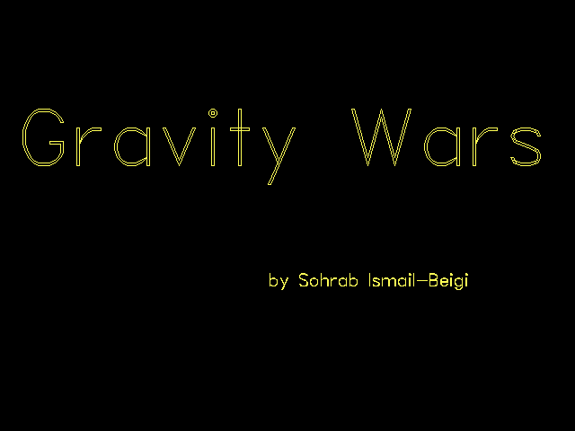 Title screen of Gravity Wars