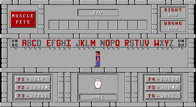 Gameplay of Muscle Pete's Spell Off