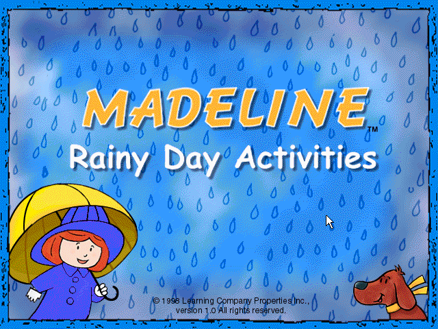 Title screen of Madeline's Rainy Day Activities