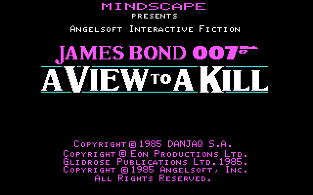 Title screen of James Bond 007: A View to a Kill