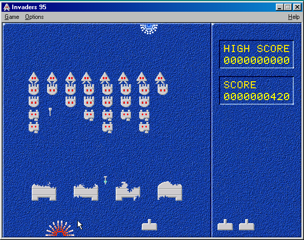 Gameplay of Invaders 95