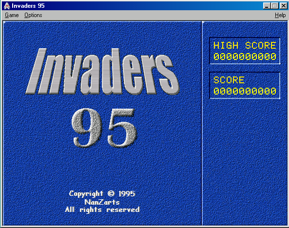 Title screen of Invaders 95