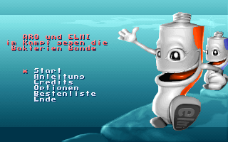 Title screen of Aro and Elmi Fighting the Bacteria Gang
