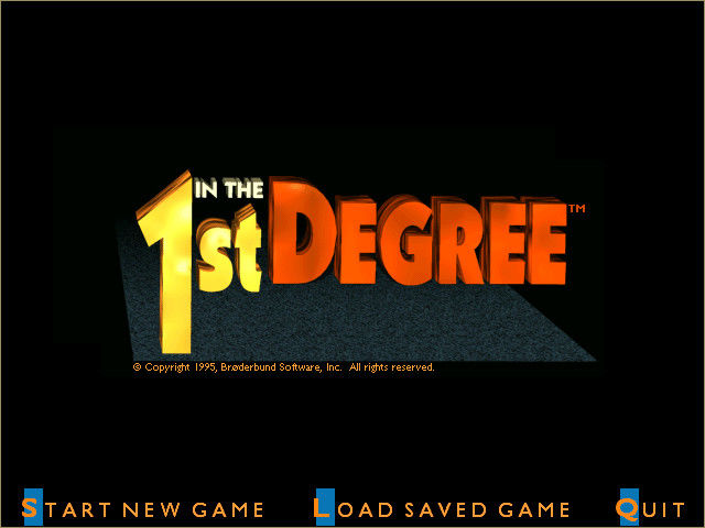 Title screen of In the 1st Degree