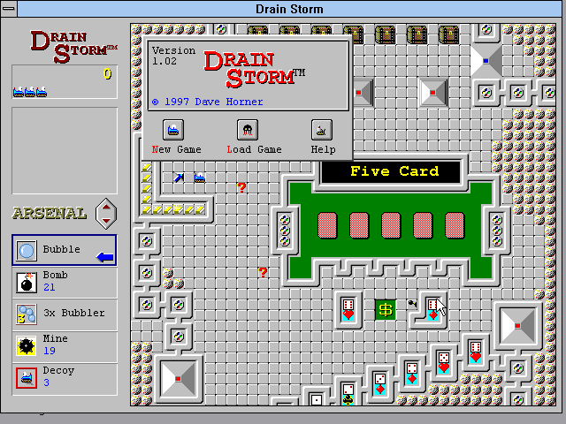 Title screen of Drain Storm