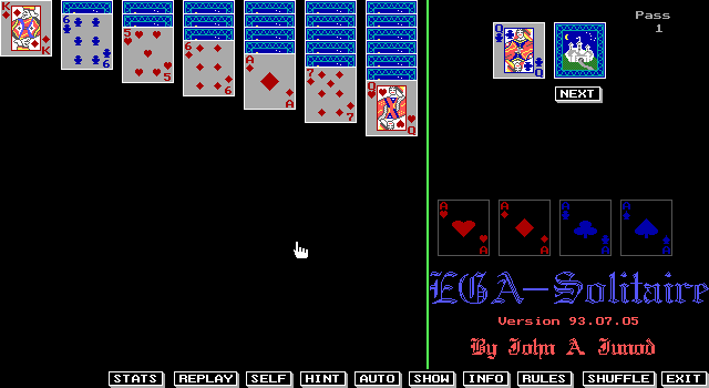 Title screen of EGA-Solitaire