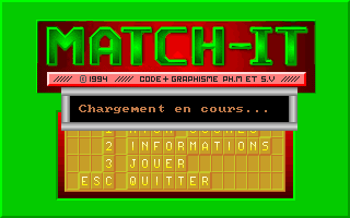 Title screen of Match It!
