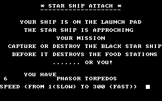 Title screen of Star Ship Attack