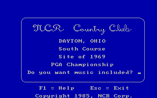 Title screen of NCR Golf