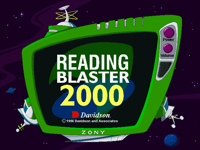 Title screen of Reading Blaster 2000