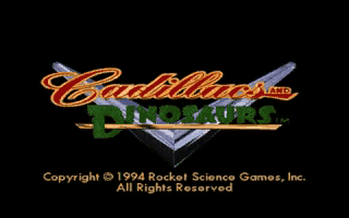 Title screen of Cadillacs and Dinosaurs: The Second Cataclysm
