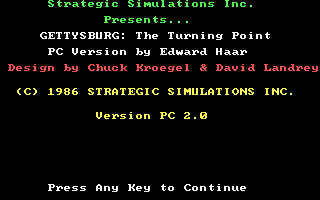 Title screen of Gettysburg: The Turning Point