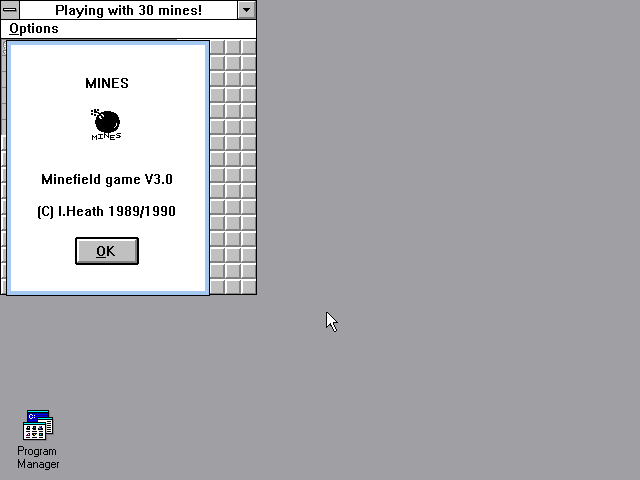 Title screen of Mines