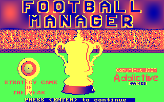 Title screen of Football Manager
