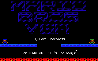 Title screen of Mario Brothers VGA