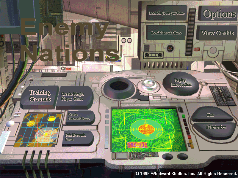 Title screen of Enemy Nations