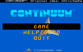Title screen of Continuum