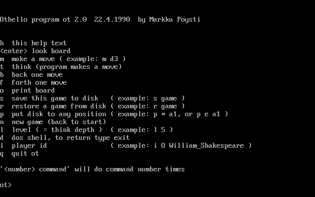 Title screen of Othello (1990)
