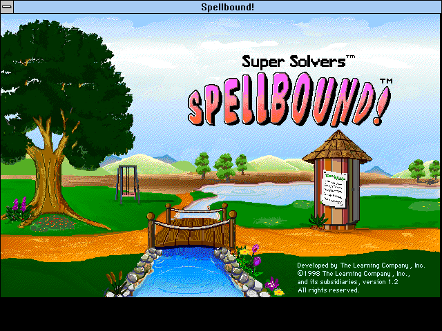 Title screen of Super Solvers: Spellbound!