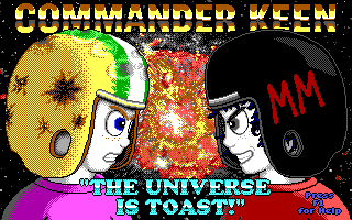 Title screen of Commander Keen 9: Battle of the Brains