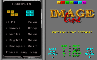 Title screen of Porntris