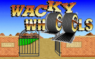 Title screen of Wacky Wheels
