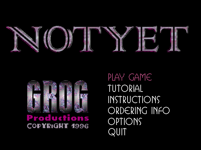 Title screen of Notyet