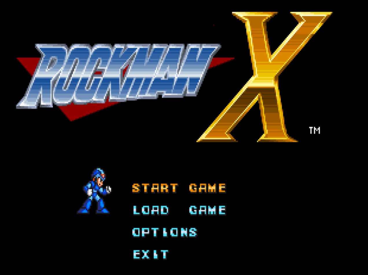 Title screen of Mega Man X