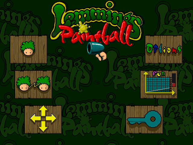 Title screen of Lemmings Paintball