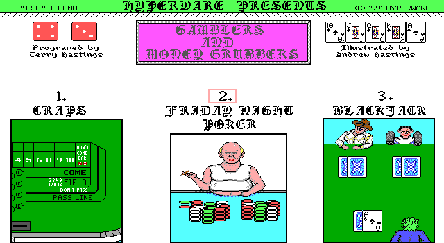 Title screen of Gamblers and Money Grubbers