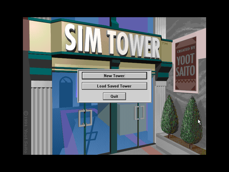Title screen of SimTower: The Vertical Empire