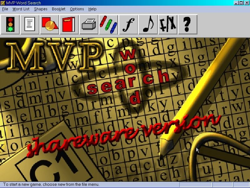 Title screen of MVP Word Search for Windows