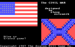 Title screen of The Civil War (1987)